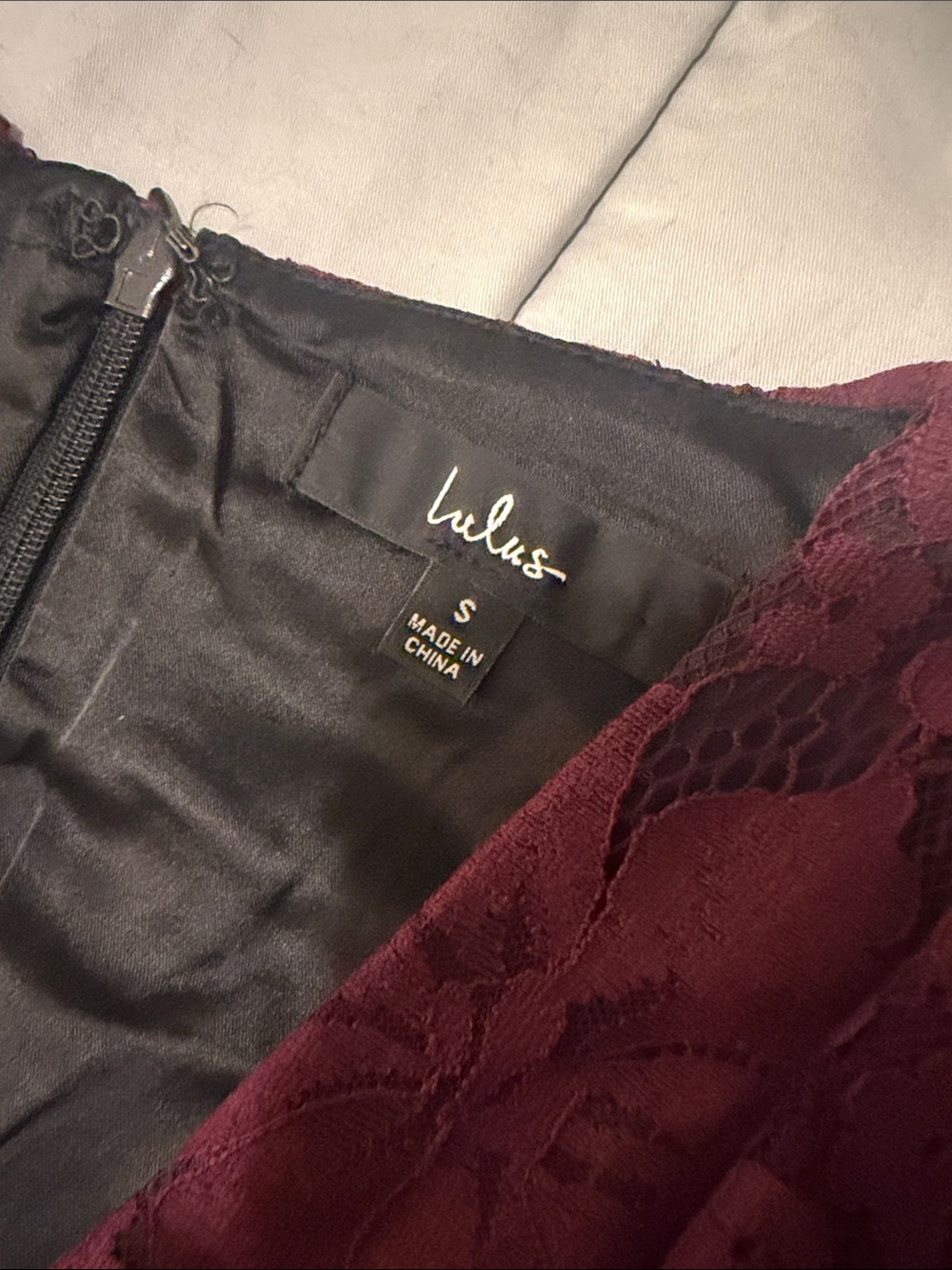 Lulu's Burgundy Lace Tiered Maxi Dress with Ruffles - Picture 4 of 5
